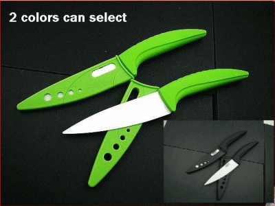 Vegetable ceramic knife with Scabbard + retail box ,2 color handle select. 2PCS/lot , CE FDA certified[210108*2]